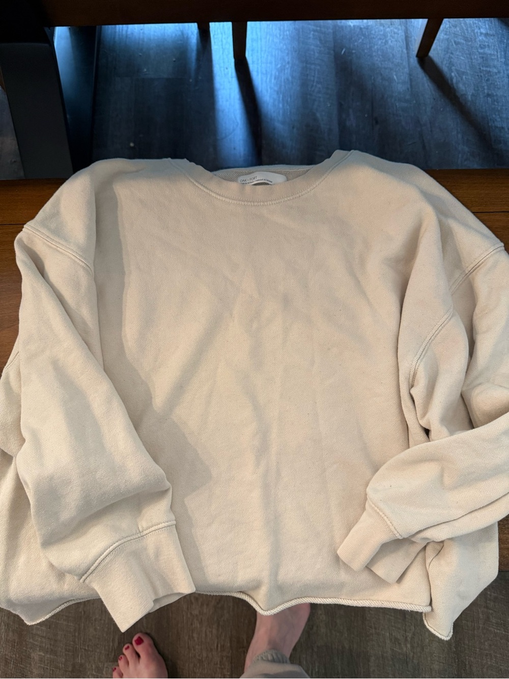 OAK + FORT Cream Crewneck Sweatshirt